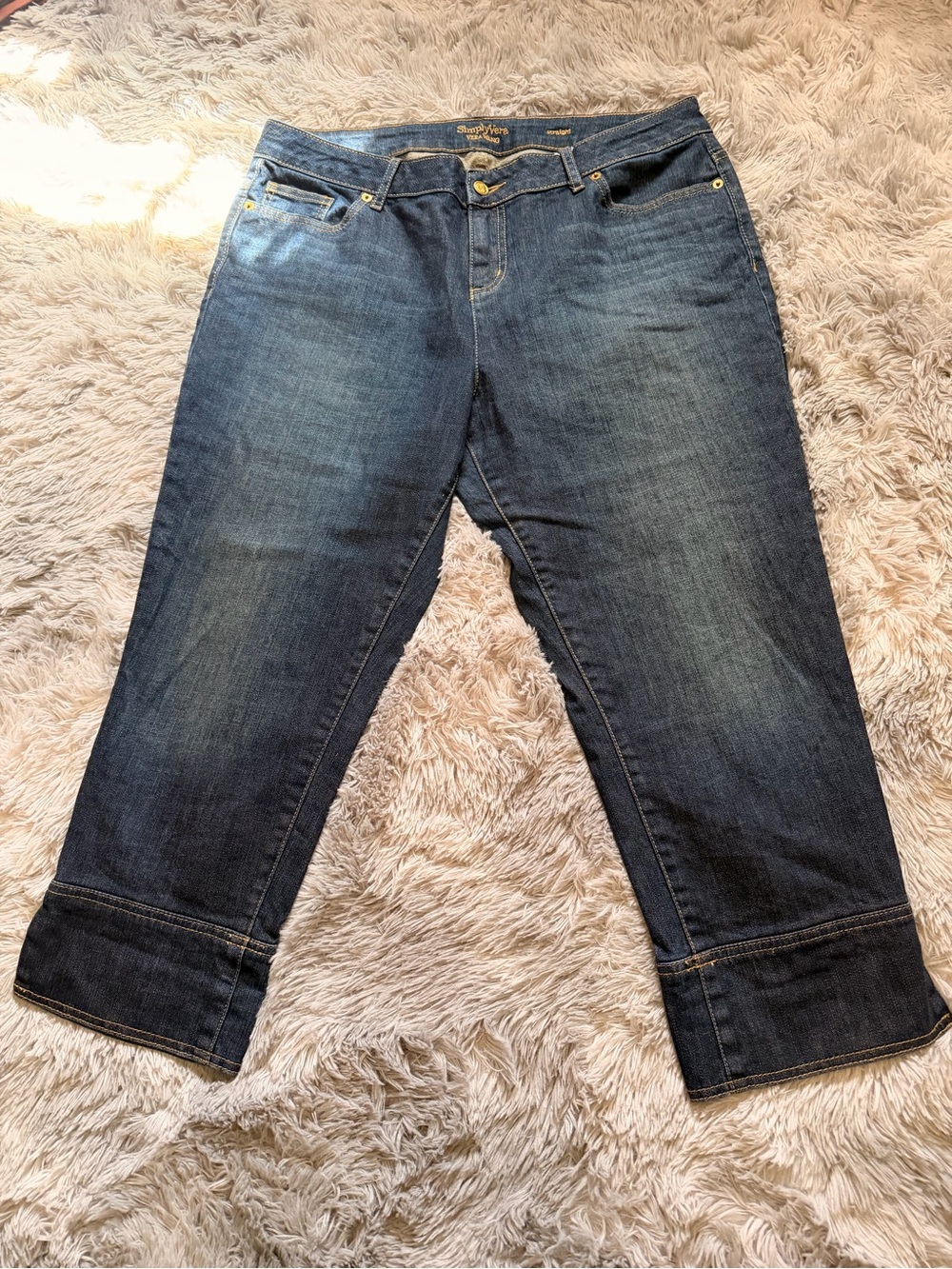 Simply Vera Vera Wang Dark Blue Cropped Jeans